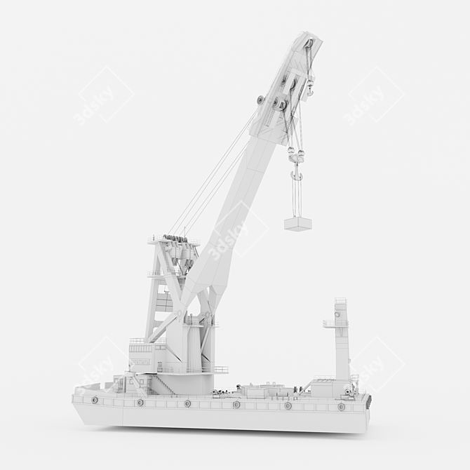 3D Floating Crane Model "Bogatyr 3D model image 5