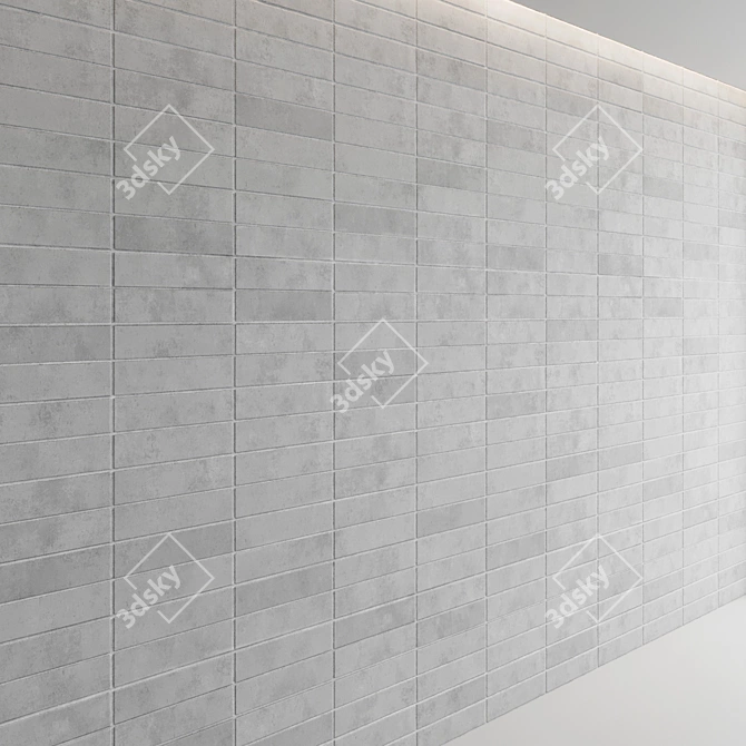 Premium Block Wall Set: Smooth Nickel & Porcelain 3D model image 4