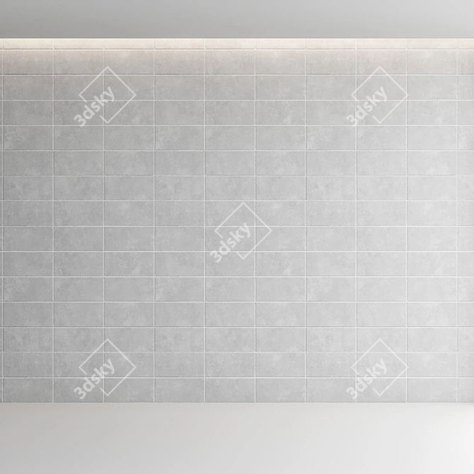 Premium Block Wall Set: Smooth Nickel & Porcelain 3D model image 6