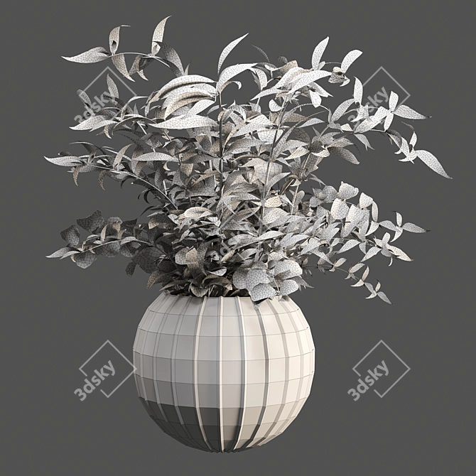 Elegant Glass Vase Bouquet 3D model image 3