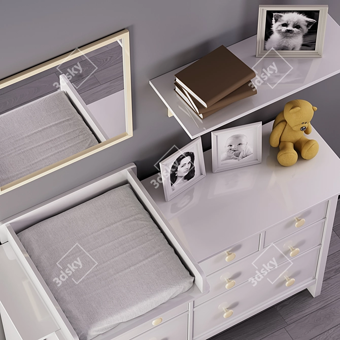 Modern Baby Changing Table 3D model image 3