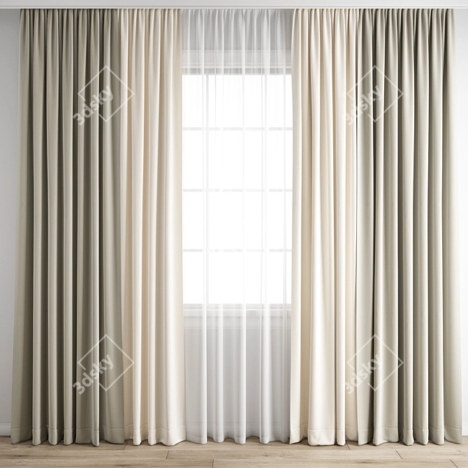 Polygonal Curtain Model 3D model image 1