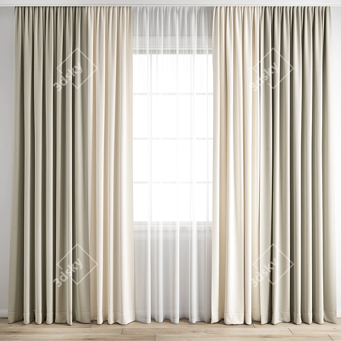 Polygonal Curtain Model 3D model image 5