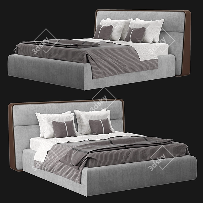 Elegant Diff Studio Queen Bed 3D model image 1