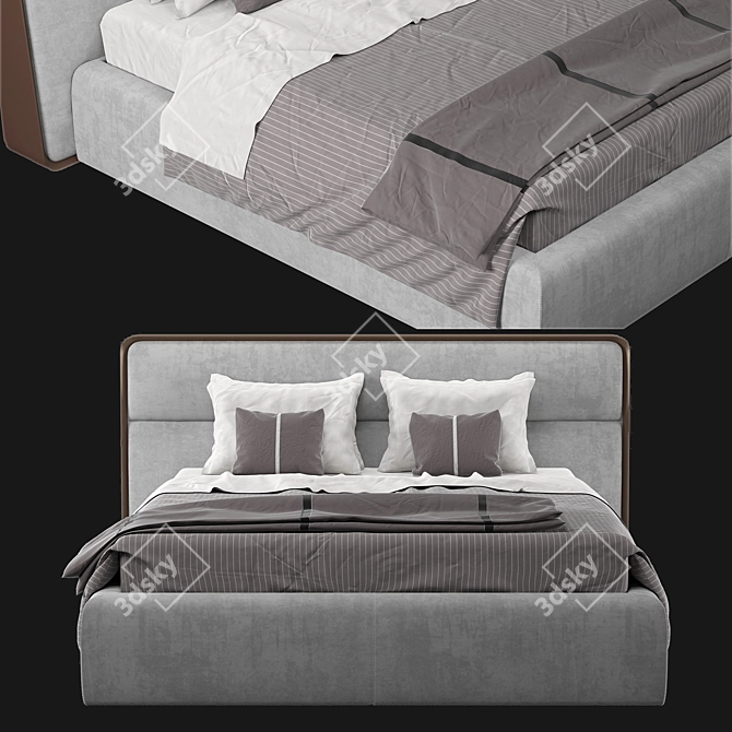 Elegant Diff Studio Queen Bed 3D model image 2