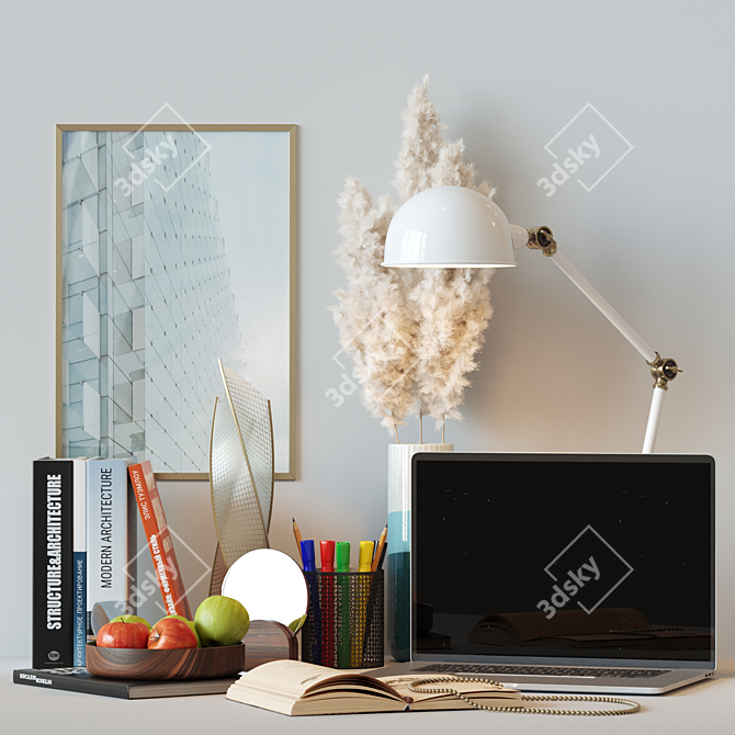 Elegant Desk Decor Set 3D model image 1