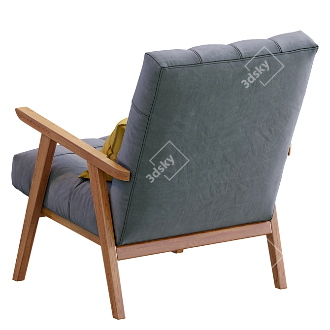 Arkin Wooden Frame Accent Chair: Stylish Gray Seating 3D model image 4