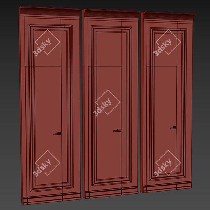 Hidden Wall Door Set 3D model image 4