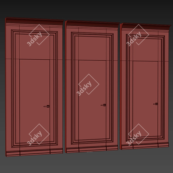 Hidden Wall Door Set 3D model image 4