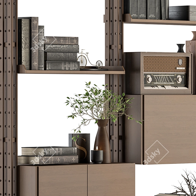 Cassina Infinito Decorative Wooden Rack 3D model image 4