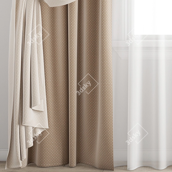 Elegant Polygonal Curtain 3D model image 2