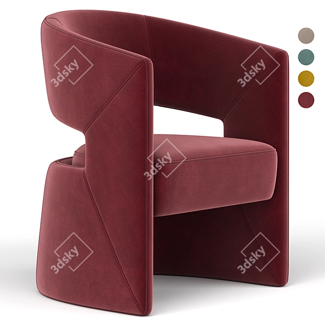Elegant 1728 Chair by Tecni Nova 3D model image 1