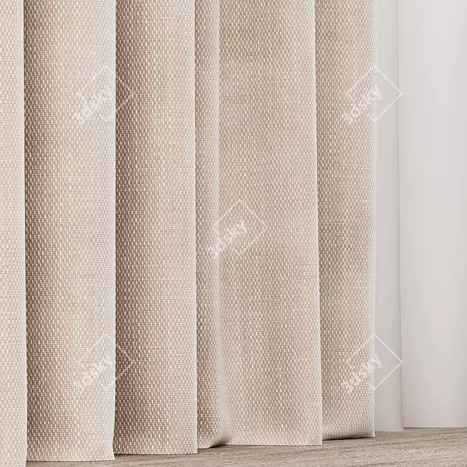 Elegant Geometric Curtains 3D model image 2