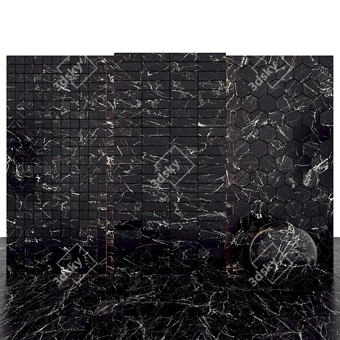 Eternal Beauty Black Marble 3D model image 3