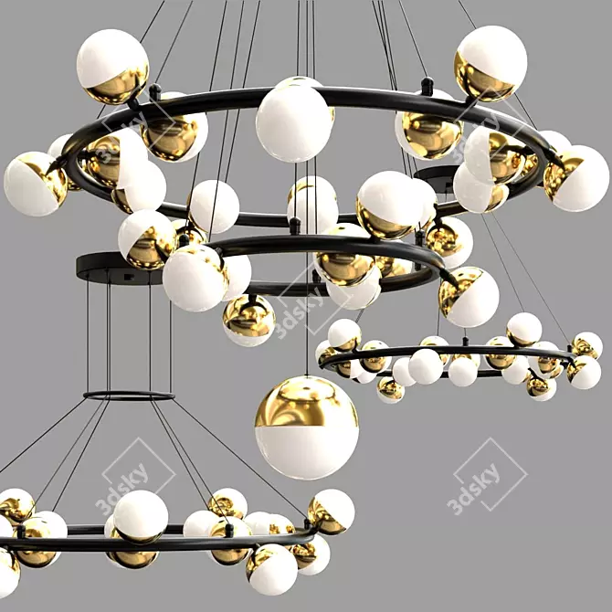 Anzazo Merkury: Elegant Ring Chandelier 3D model image 1