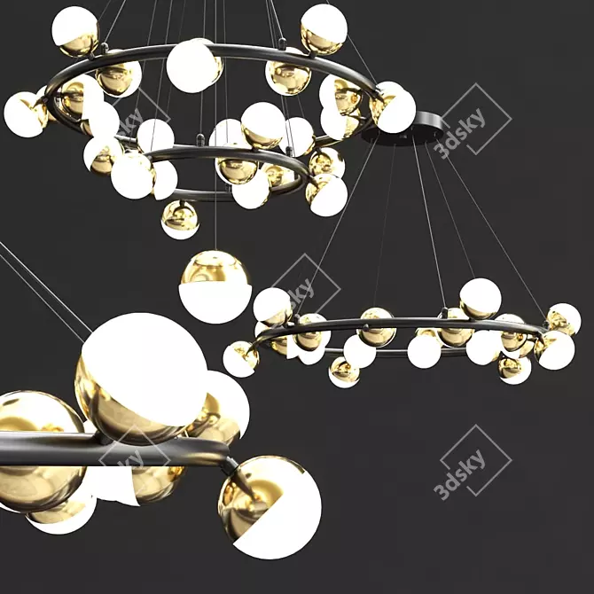 Anzazo Merkury: Elegant Ring Chandelier 3D model image 2