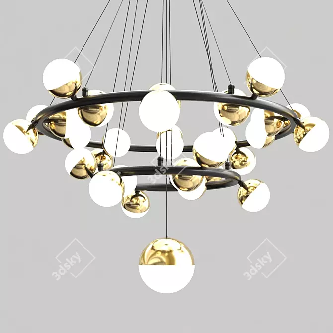 Anzazo Merkury: Elegant Ring Chandelier 3D model image 4