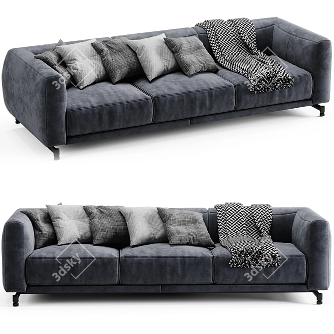 Sleek Italian Design Sofa 3D model image 1