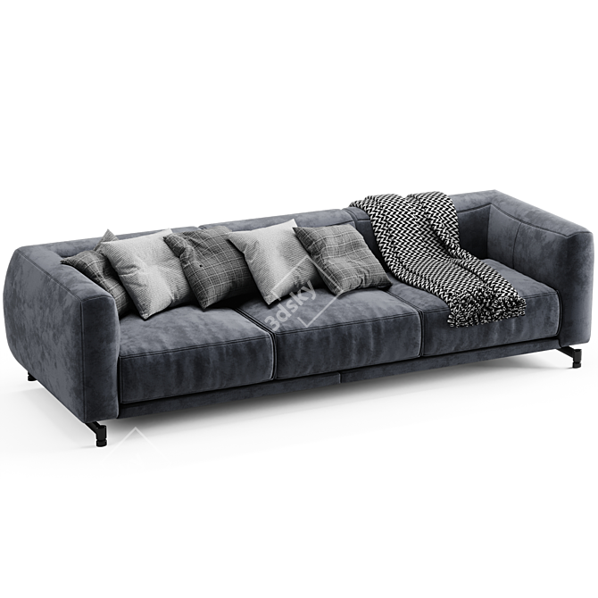 Sleek Italian Design Sofa 3D model image 3