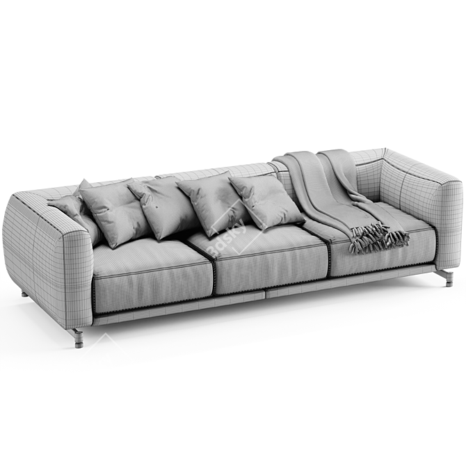 Sleek Italian Design Sofa 3D model image 6