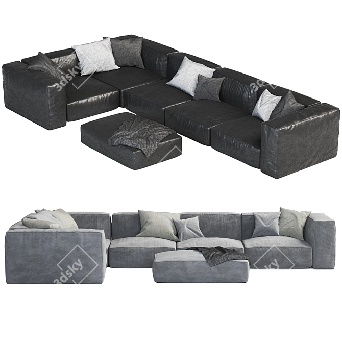 Modern Fabric Sofa Set 3D model image 3