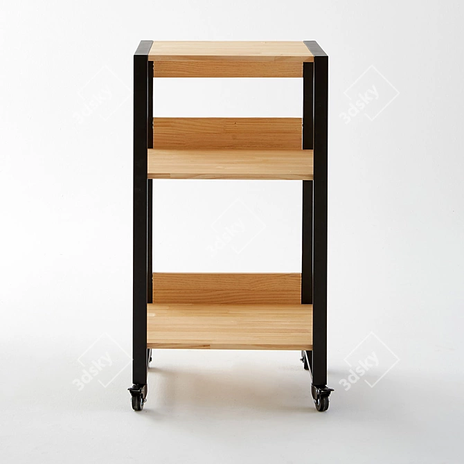 Hiba Rolling Bookcase - Functional and Stylish 3D model image 4