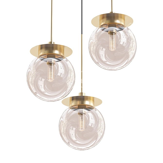 Elegant Waterfall Pendant Light 3D model image 1