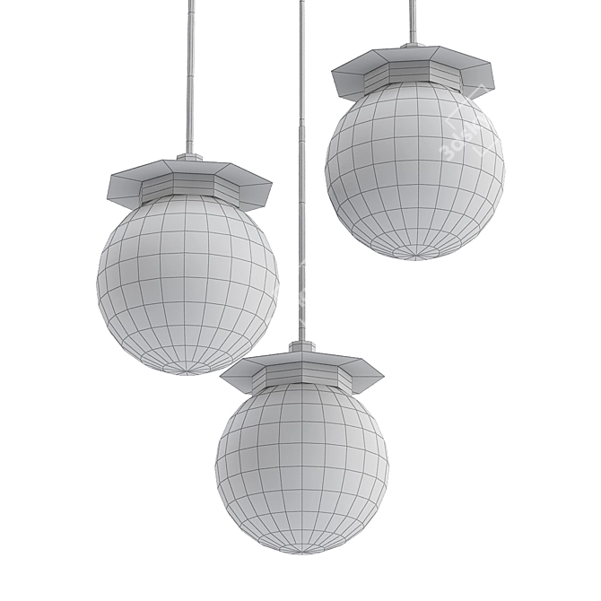 Elegant Waterfall Pendant Light 3D model image 2