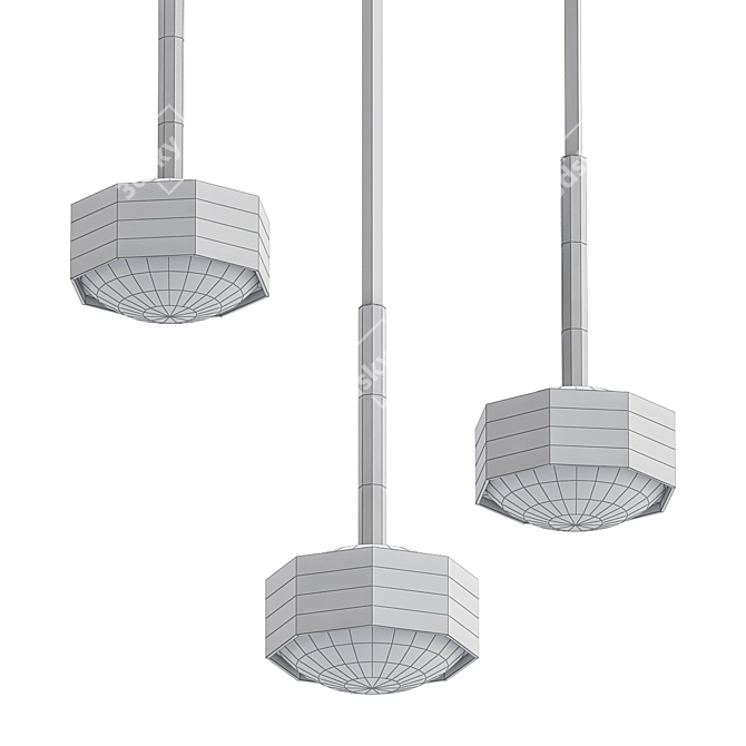 Modern Drop Pendant Light 3D model image 2