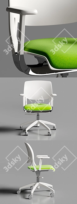 Sleek Ivory Cloud Chair 3D model image 2