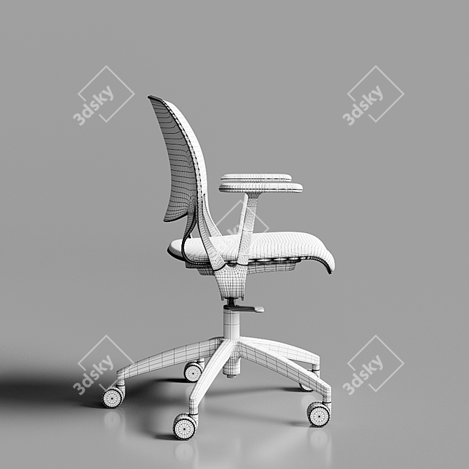 Sleek Ivory Cloud Chair 3D model image 3