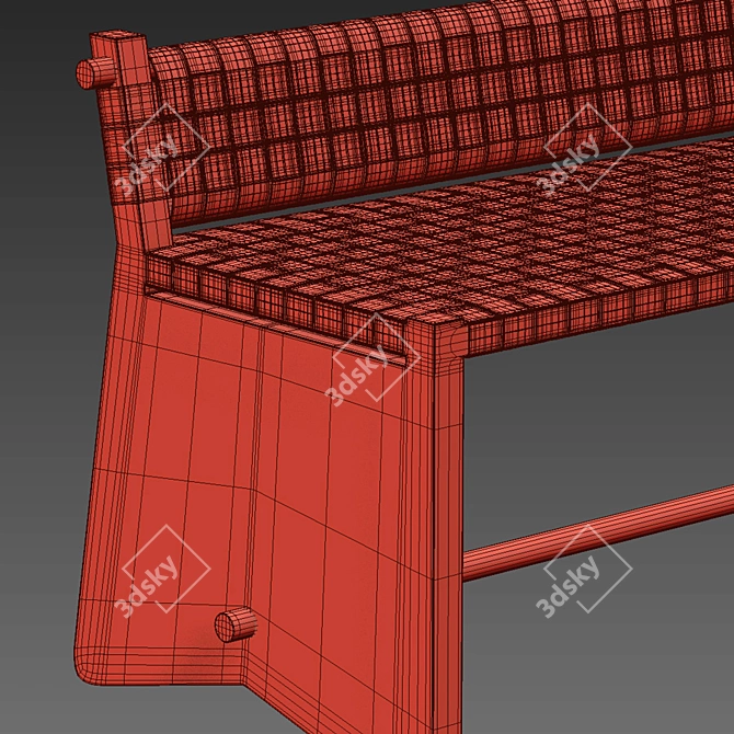 Augustin Rose Luxury Bench 3D model image 6
