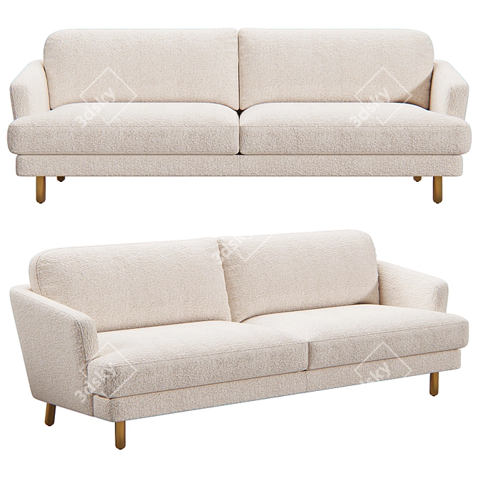 Yukon KAZA: Stylish 3-Seater Sofa 3D model image 1