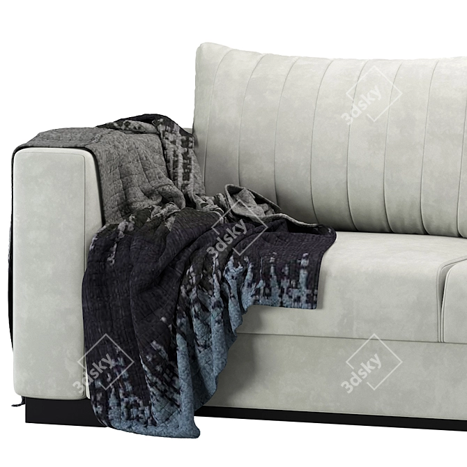 Contemporary Velvet Sofa 3D model image 2