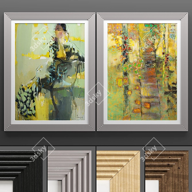 Elegant Art Frame Collection 3D model image 1