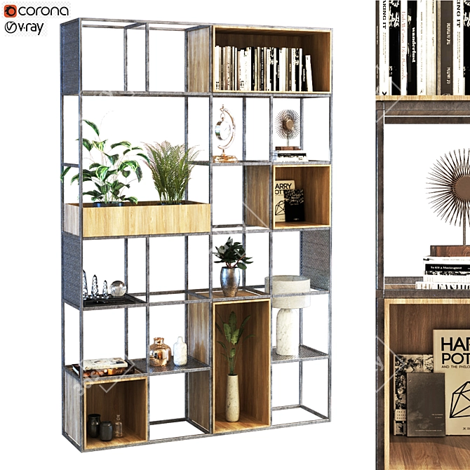 Modern Shelf Furniture Set 3D model image 1