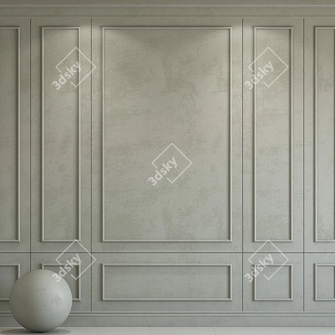 Elegant Plaster Molding - Shade SW 7018 3D model image 1