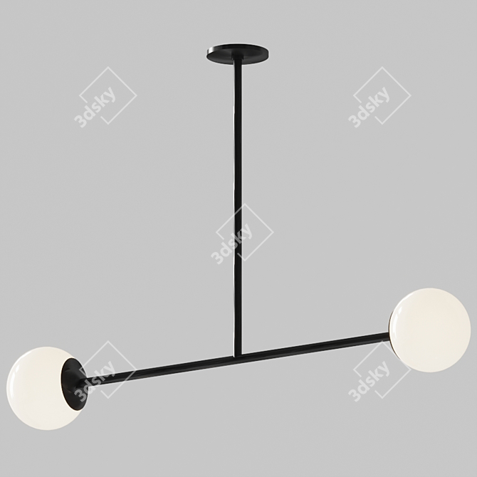 Sleek Barbell Pendant Light 3D model image 1