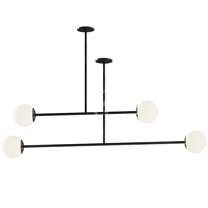 Sleek Barbell Pendant Light 3D model image 3