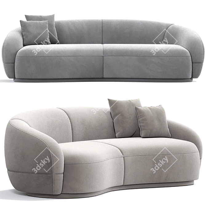 Sleek Siena Sofa - Designer Elegance 3D model image 2