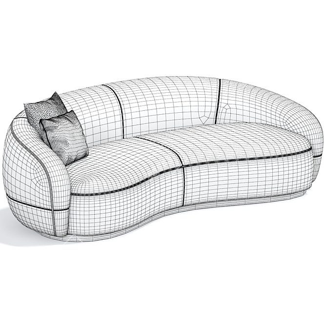 Sleek Siena Sofa - Designer Elegance 3D model image 3