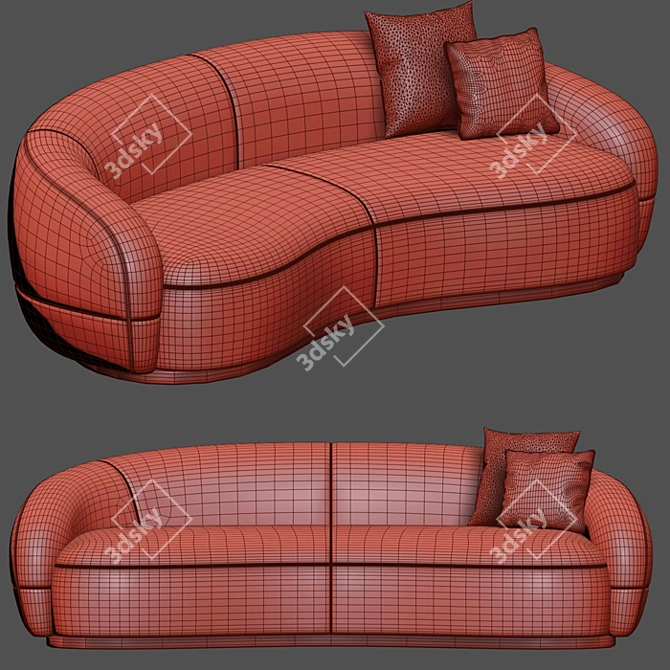 Sleek Siena Sofa - Designer Elegance 3D model image 4