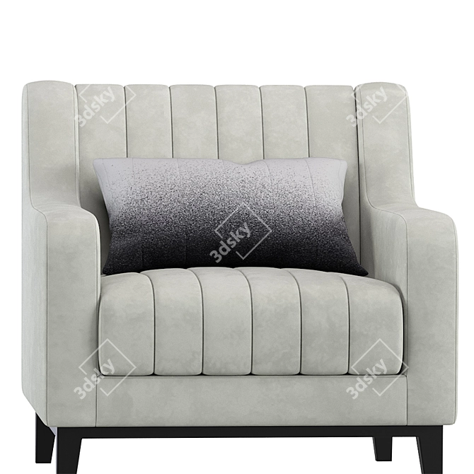 Velvet Modern Armchair: Stylish and Elegant 3D model image 2