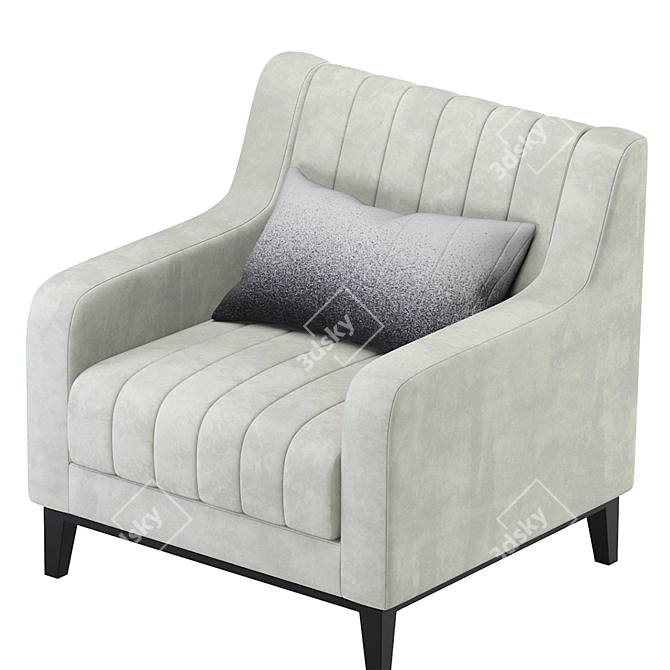 Velvet Modern Armchair: Stylish and Elegant 3D model image 4