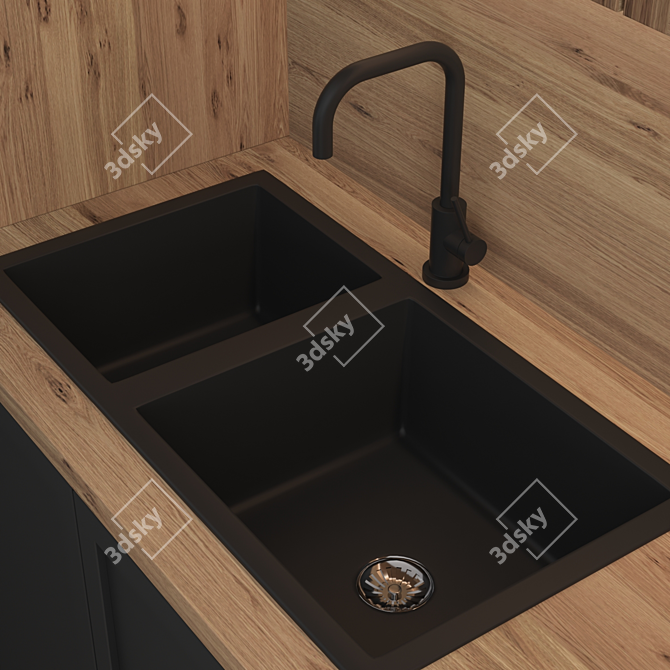 Modern Island Kitchen: Kitchen 51 3D model image 3