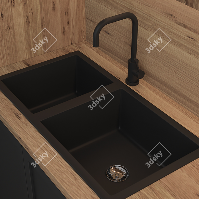 Modern Island Kitchen: Kitchen 51 3D model image 7