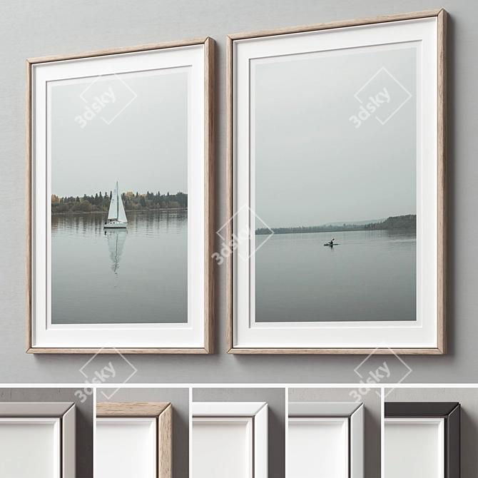 Elegant Wood Frame Collection 3D model image 2