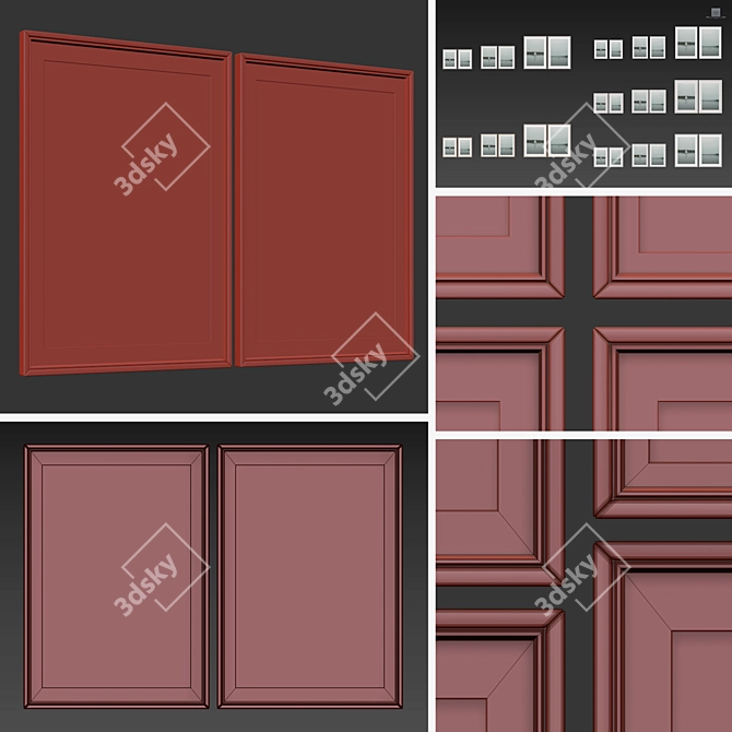 Elegant Wood Frame Collection 3D model image 5