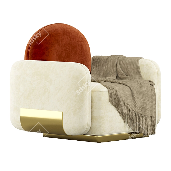 Mezzo Collection Armchair: Compact and Stylish 3D model image 2