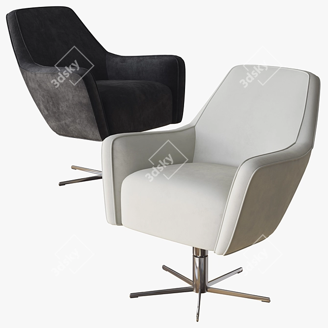 Elegant Swivel Chair: Serena 3D model image 2